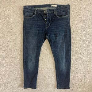 All Saints Mens Clachan Cigarette Slim Leg 5 Pocket Jeans sz 34 Dark Wash